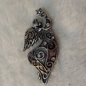 Angel Brooch with Rhinestones